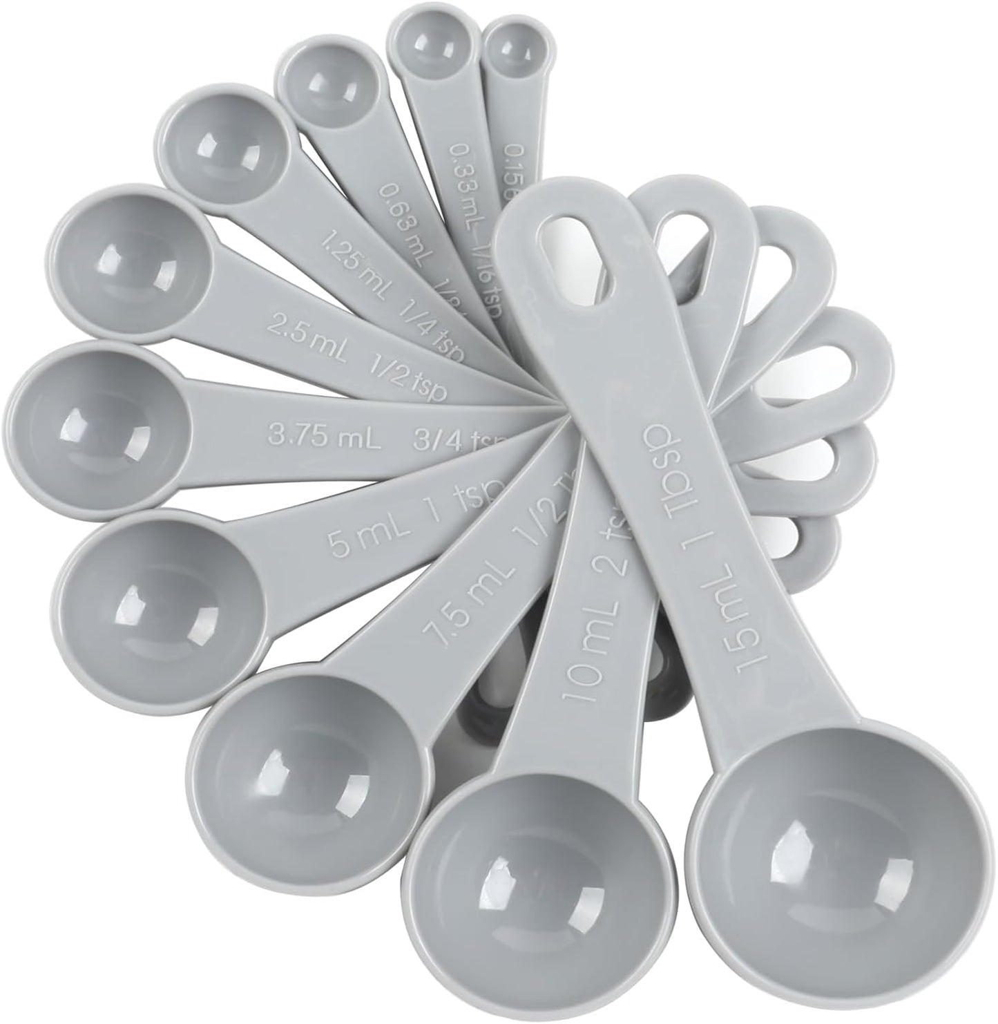 DOTINGHUX Measuring Spoons, Plastic Measuring Spoons Set with Egg Separator 12-Piece,Black