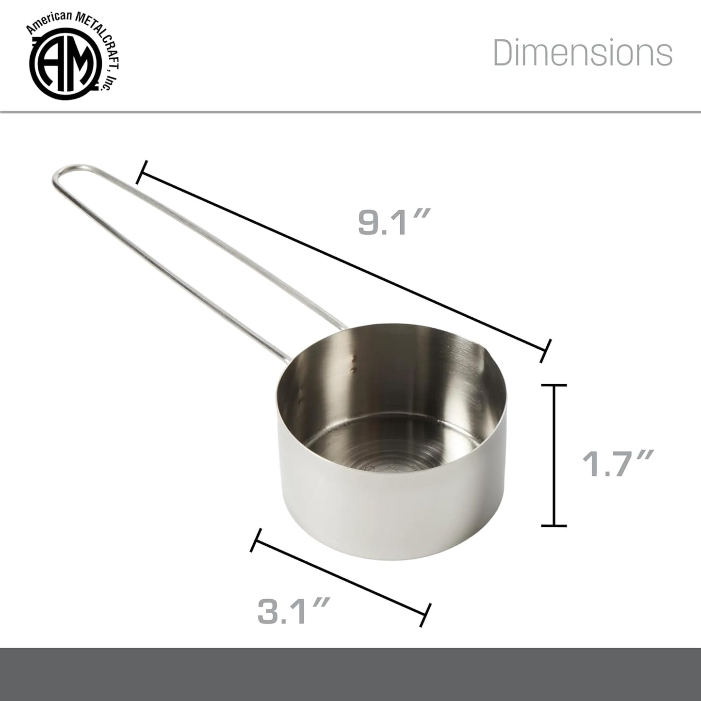 American METALCRAFT, Inc. American Metalcraft MCL125 Stainless Steel Measuring Cup, 1 1/4-Cup