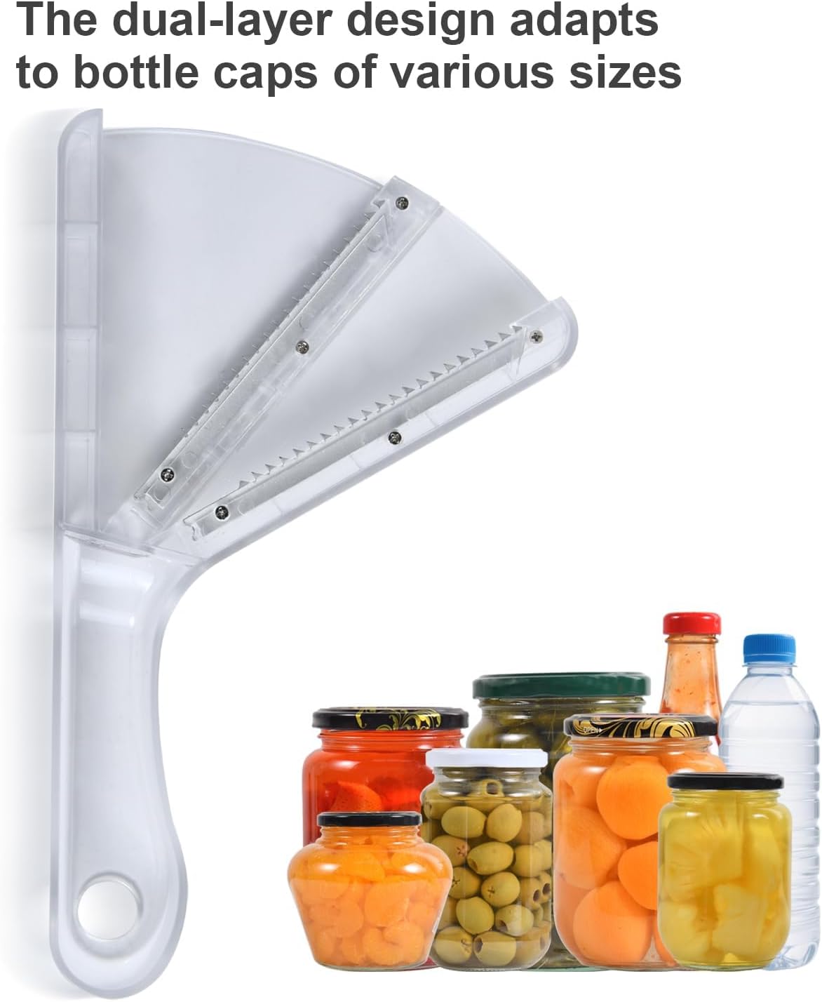 Jar Opener for Weak Hands, Dual-Layer Multifunctional Jar Opener Gripper, Bottle Openers for Seniors, Kitchen Gadgets, Non-Slip Jar Openers for Seniors, Arthritis, Lid Opener,
