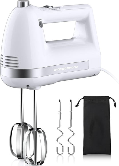 Electric Hand Mixer, Powerful 300W Hand Mixer Electric Handheld with 304 Beaters, Dough Hook,Hand Held Mixer with Turbo for Baking Cakes, Eggs, Cream Food(Black)