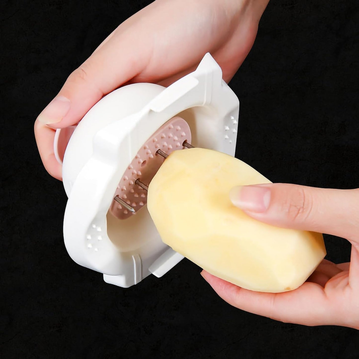 Hemoton Food Safety Holder for Mandoline Slicer Vegetable Cutter Finger Protector Kitchen Gadget Hand Guard 4.33X3.93X2.36 Inch Stable Grip for Safe Cutting and Grating 2 Pack