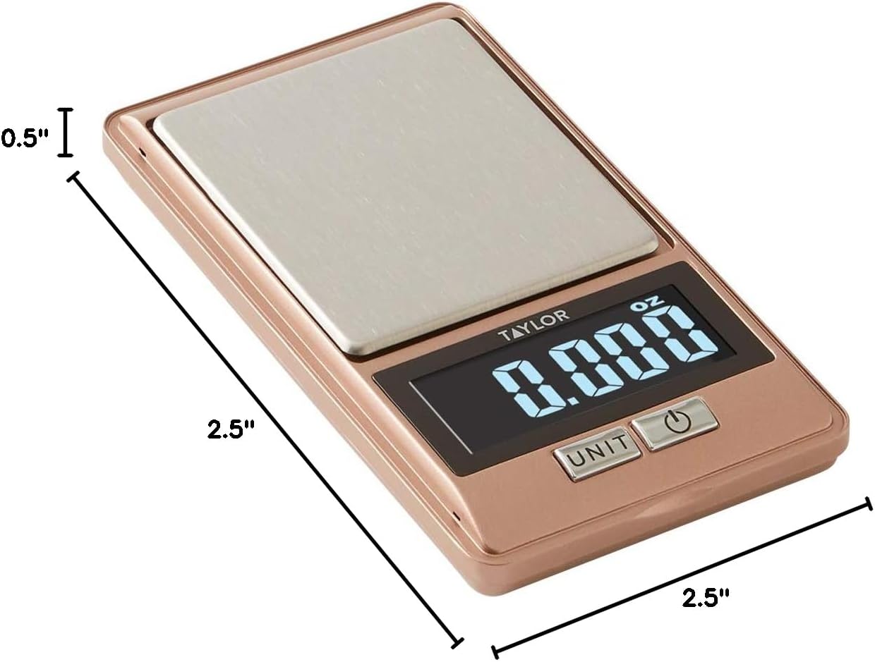 Taylor High-Precision Digital Portioning Scale with Cover, 16OZ/500G, Black