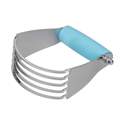 Stainless Steel Heavy Duty Dough Blender and Pastry Cutter Professional Kitchen Baking Tool for Flaky Pastries and Crispy Crusts (Wood Color)