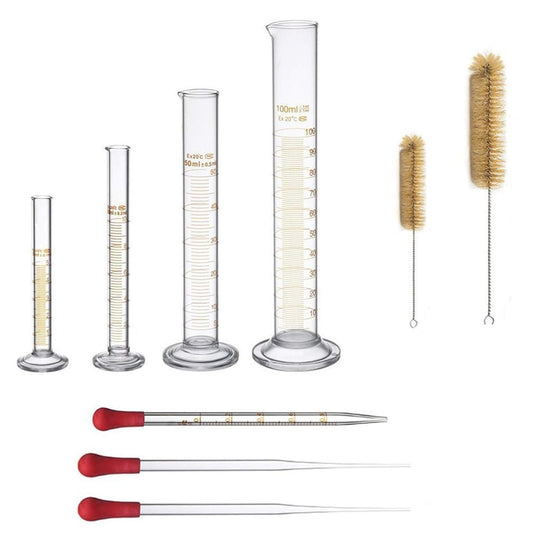 100 mL Glass Graduated Cylinder Measuring Single Metric Scale 2 Pcs with Brush (Pack of 2) … (100ml-2)