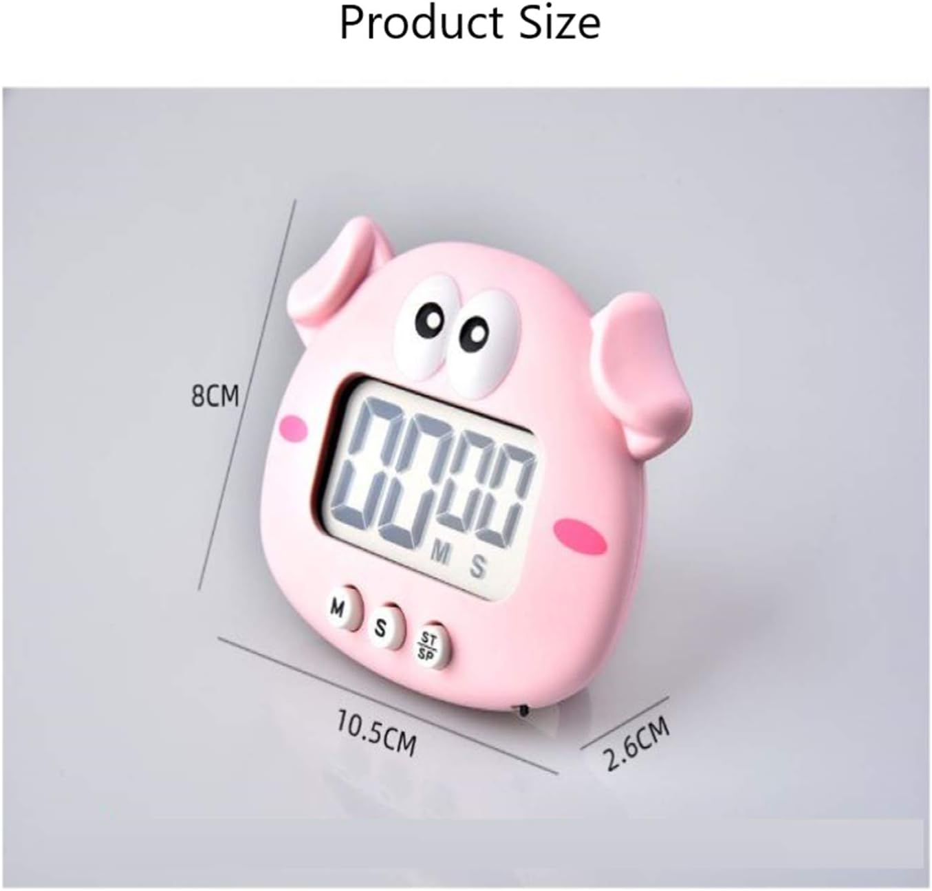 Kitchen Timer, Cute Cartoon Animal Countdown, Digital Cooking Timer with Magnetic, LCD Large-Screen Visual Clock, Hangable Alarm Clock with Stand，for Cooking Bake Sport Game (Timer-XG)