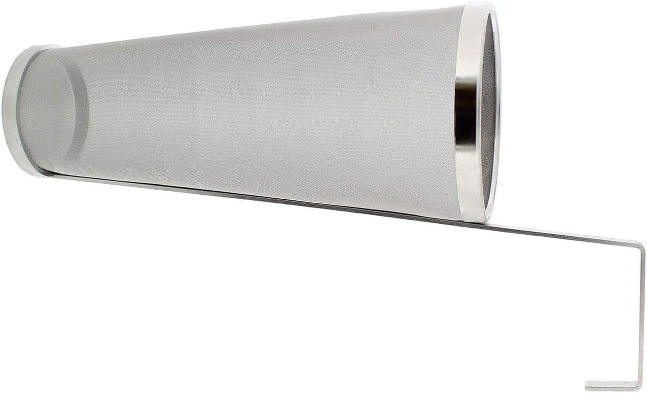 Brewing Hopper Spider Strainer, ProMaker Stainless Steel 1 Gallon 300 Micron Mesh Cartridge Hop Spider Beer Hops Filter Homebrew Hops Beer Tea Kettle Brew Filter (5.3 X 16 Inch)