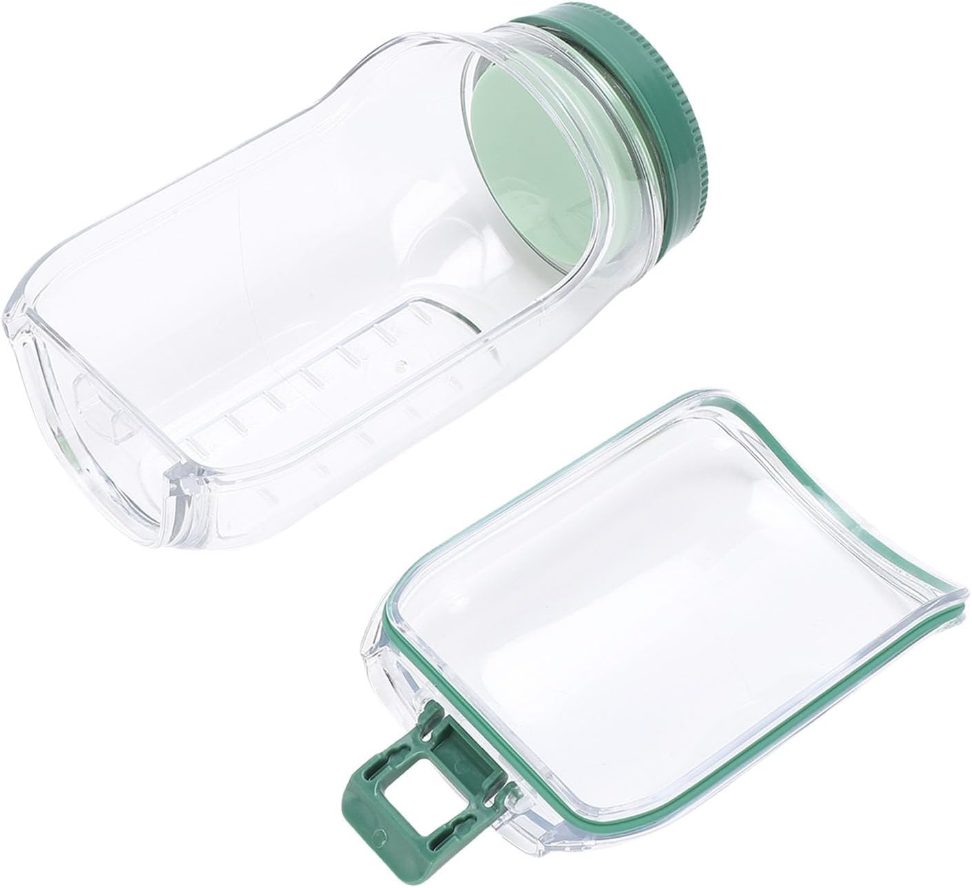 VBESTLIFE Salad Mason Jar Side Open, Shaker Salad Bottle Container Jars with Dressing Cup Compartment, Portable Glass Pods for Lunch Travel