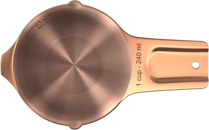 Color Up 2 Cup Measuring Cup, 480ml Stainless Steel Metal, Easy-Pour Spouts, Engraved Markings, Flat Base, Dishwasher Safe, for Dry and Liquid Ingredients