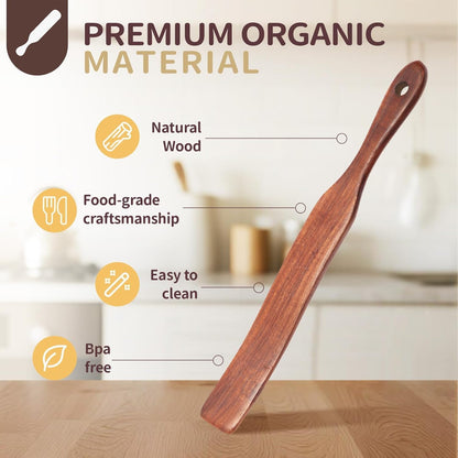 Spurtle for Sourdough Starter, 11 Inch Wooden Sourdough Spatula Spurtles, Mixing Stick & Jar Scraper for Deep Containers, Bread Making Tool, Kitchen Gadgets & Utensils for Baking Cooking(2 PCS)