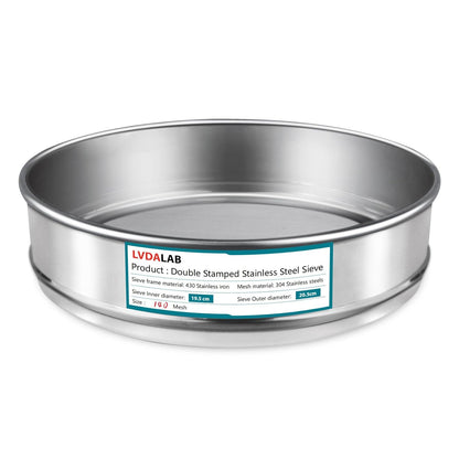 304 Stainless Steel Mesh Lab Sieve, 10 Mesh (2mm) Aperture Test Sieve, 7.9Inch(20cm) Diameter Economy Standard Analysis Sample Test Sieves for Industrial Laboratory Homes - Colors B