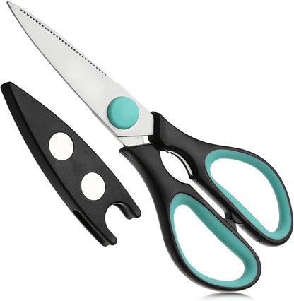Mr. Pen- All Purpose Kitchen Shears with Protective Sheath, 8 Inch, Dishwasher Safe, Stainless Steel Food Scissors with Micro-Serrated Blades, Soft Grip Comfort Handle, Durable Utility Kitchen Shears