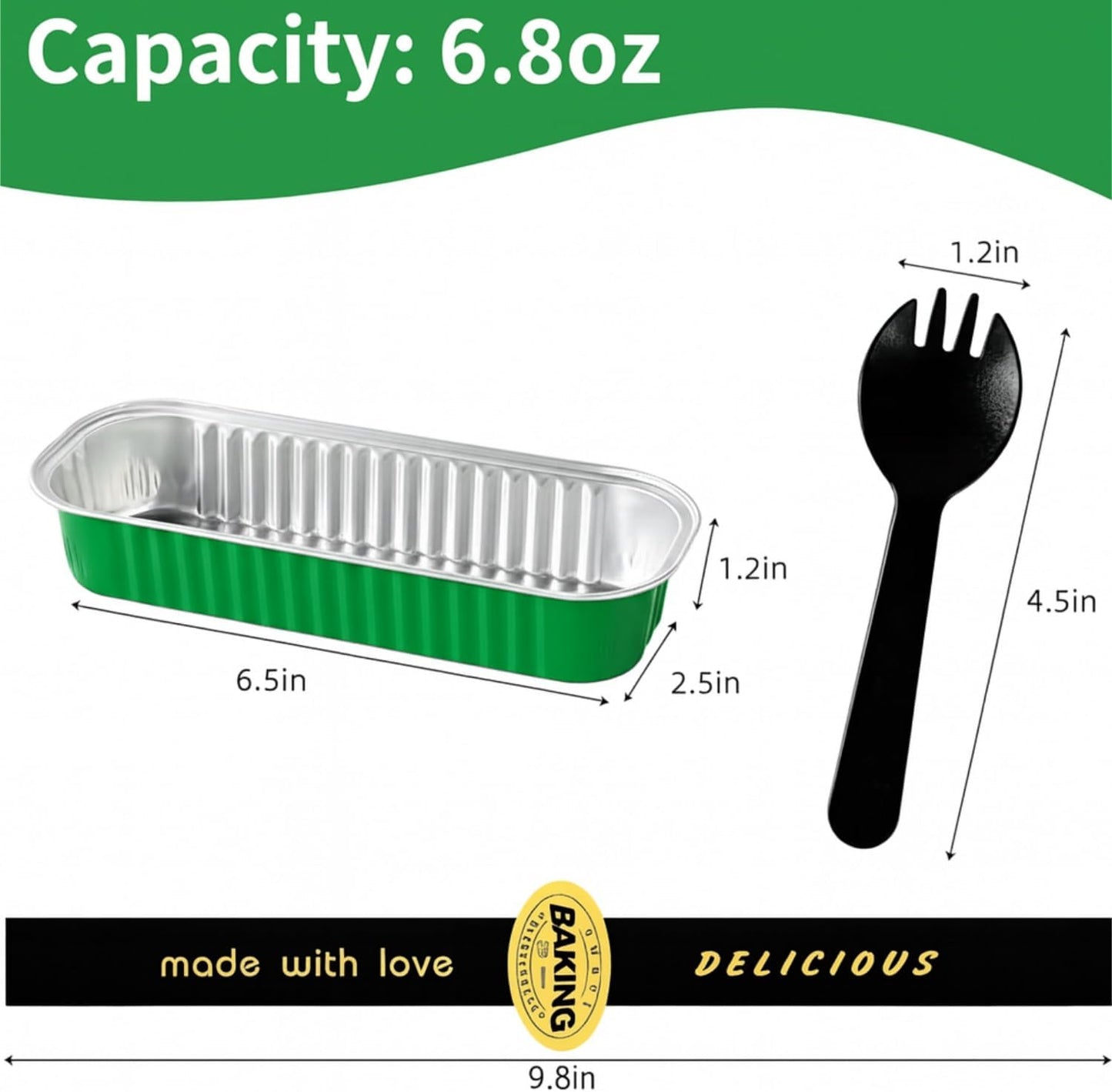 Mini Loaf Pans with Lids and Spoons Sealing Sticker,30 Pcs 6.8oz Cake Pans for Baking Disposable Aluminum Foil Christmas Cake Pan (30 PCS GOLD)