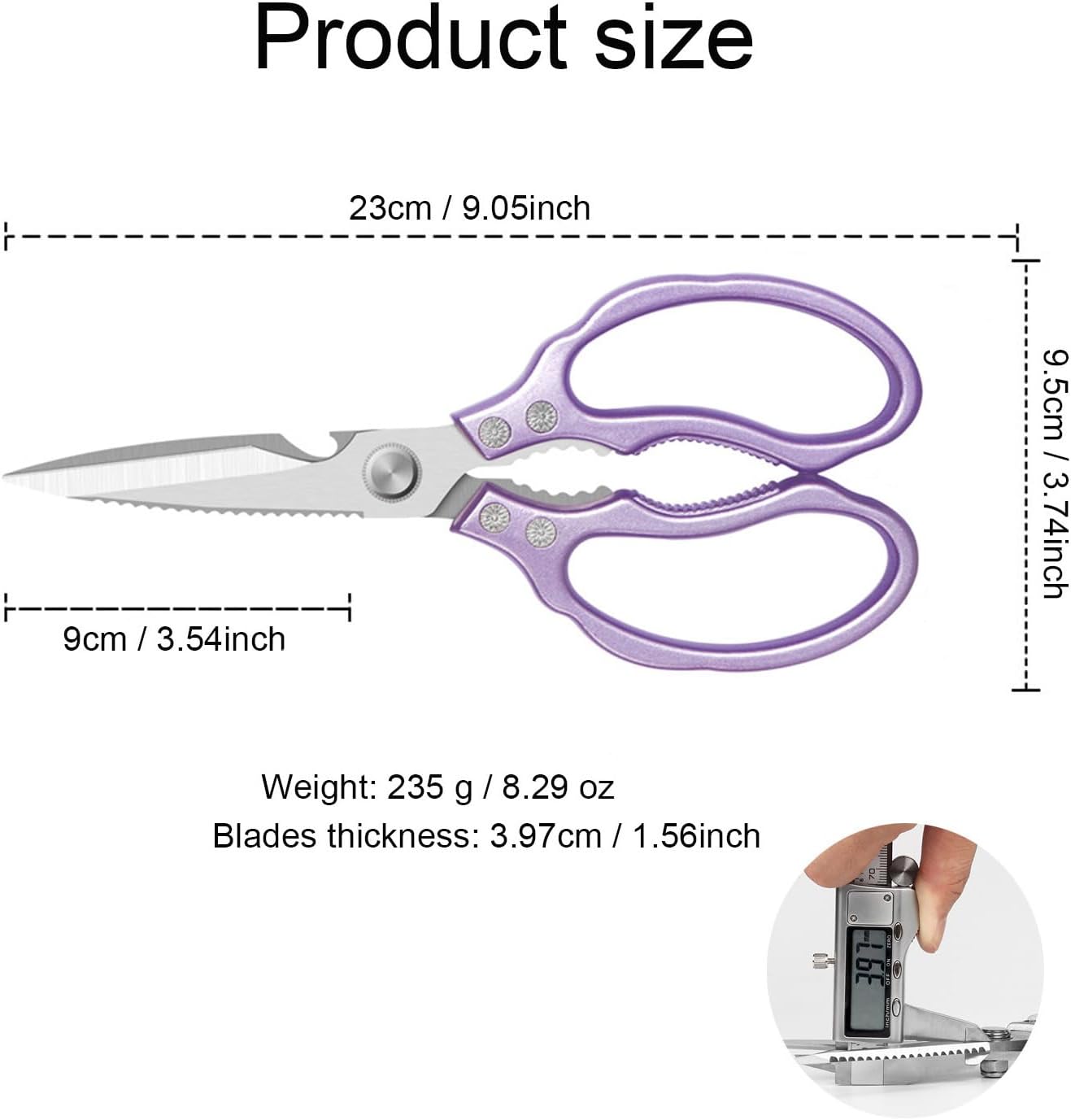 Kitchen Scissors Heavy Duty Stainless Steel Kitchen Shears Sharp Food Cooking Dishwasher Safe Scissors for Meat Chicken Poultry Fish Meat Herbs