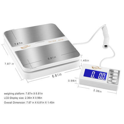 Weighmax W-2809 90 LB X 0.1 OZ Durable Stainless Steel Digital Postal Scale, Shipping Scale With AC adapter, 1 Pack