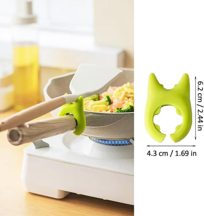20 Pcs Spoon Pot Pan Holder Spatula Bracket Clips Silicone Pot Holders Heat Resistance Non-Slip Heat Resistance Spoon Holder for Kitchen Cooking