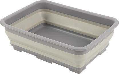 Collapsible Cleaning Caddy - Portable Multi-use Wash Basin, Dish Tub, or Ice Bucket with 7.27L Capacity for Camping and Tailgating by Wakeman (Red)