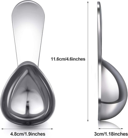 Patelai 3 Pieces Coffee Scoop Tablespoon Measuring Spoons Stainless Steel Coffee Scoops Short Handle Tablespoon for Tea Sugar Kitchen Gifts(15 ml,Silver)