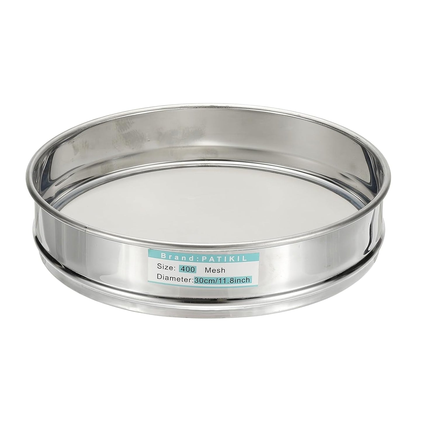 PATIKIL 10 Mesh(2mm) Lab Sieve, 11.8"(30cm) Diameter Sifting Screen 304 Stainless Steel Wire Cloth Fine Mesh Sieve for Industrial Laboratory Home Soil Sifter Dry Sift Screens Hash