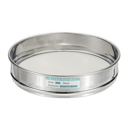 PATIKIL 10 Mesh(2mm) Lab Sieve, 11.8"(30cm) Diameter Sifting Screen 304 Stainless Steel Wire Cloth Fine Mesh Sieve for Industrial Laboratory Home Soil Sifter Dry Sift Screens Hash