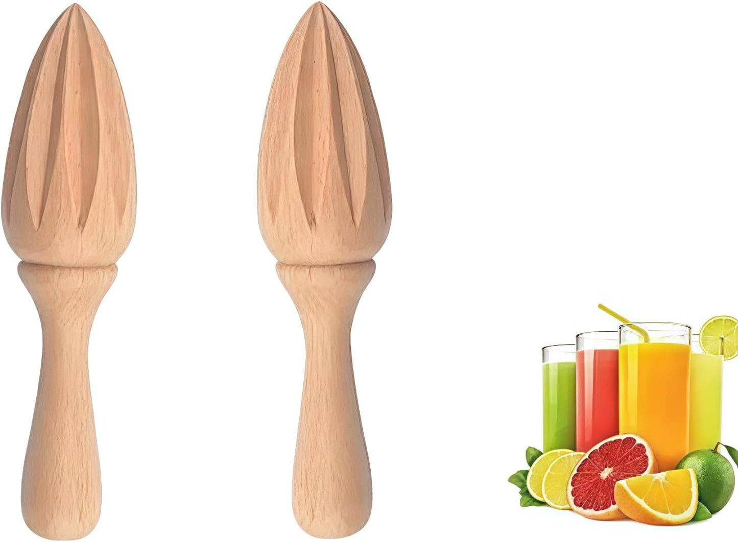 2Pcs Wooden Citrus Juicer - Handheld Manual Lemon/Orange Reamer | Portable Fruit Squeezer Tool for Home,Cafe and Bar,Kitchen Utensils,Bartender Accessories,Juicer Easy to Hold for Daily Home