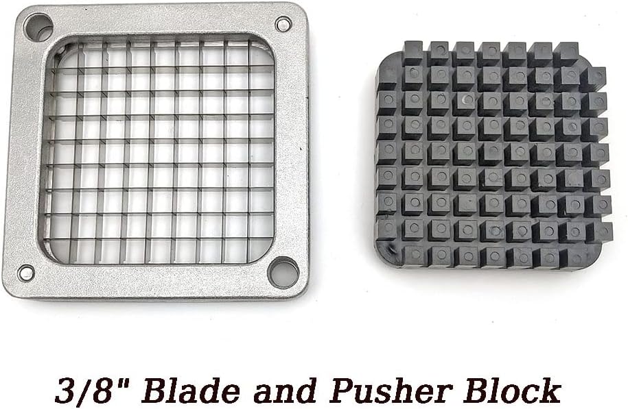French Fry Cutter Chopper Blades Replacement, Commercial Vegetable Cutter Dicer Blade Stainless Steel Blade&Pusher Block Set for Cutting Potatoes Onions (1/4-inch, Replacement Cutter Blade)