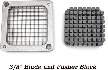 French Fry Cutter Chopper Blades Replacement, Commercial Vegetable Cutter Dicer Blade Stainless Steel Blade&Pusher Block Set for Cutting Potatoes Onions (1/4-inch, Replacement Cutter Blade)