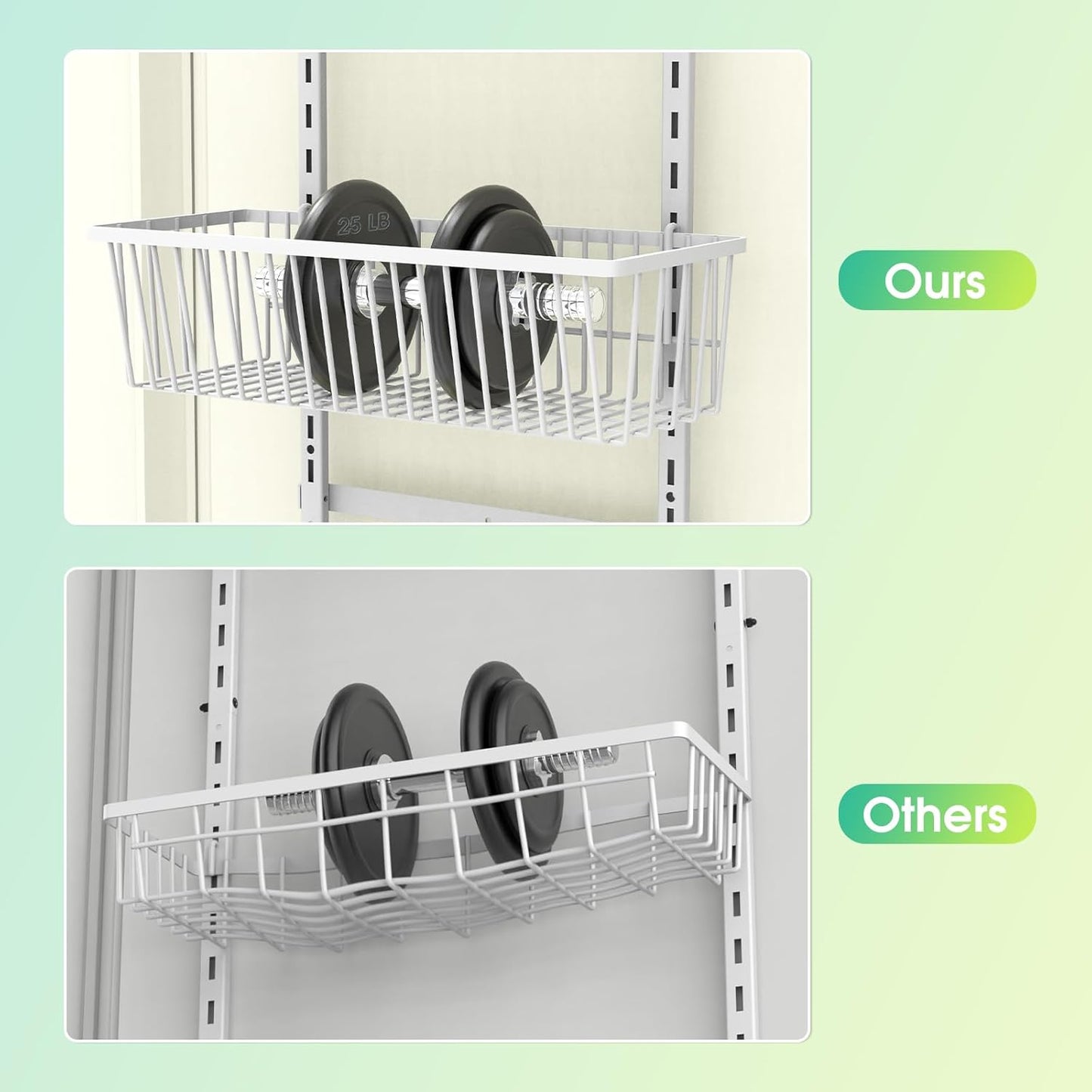 Mefirt White 9-Tier Over The Door Pantry Organizer, Pantry Organization and Storage, Deep Baskets Hanging Heavy-Duty Metal, Wall Spice Rack Seasoning Shelves for Home & Kitchen, Laundry Room Bathroom