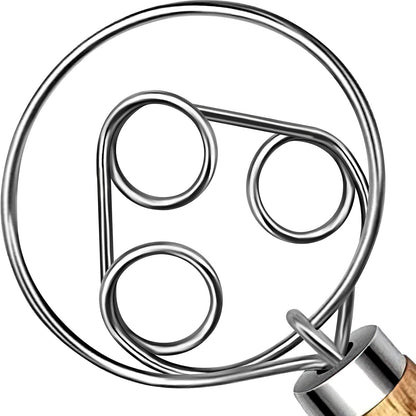 TEEVEA Danish Dough Whisk Stainless Steel for Sourdough Pizza and Bread Baking