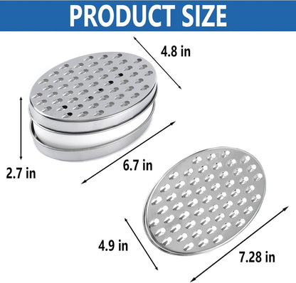 Cheese Grater Citrus Lemon Zester with Food Storage Container & Lid - Perfect For Hard Parmesan Or Soft Cheddar Cheeses, Ginger, Vegetables, Butter, Chocolate & Nutmeg (Green)
