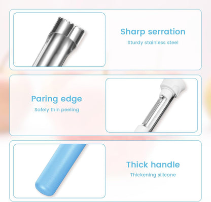 Red Apple Corer and Peeler, Multi Functional Apple Corer for Bell Peppers Pears,Stainless Steel 2-In-1 Household Kitchenware, Plastic-Handle,Fruit and Vegetable Peeling Tool,Christmas Halloween Gifts