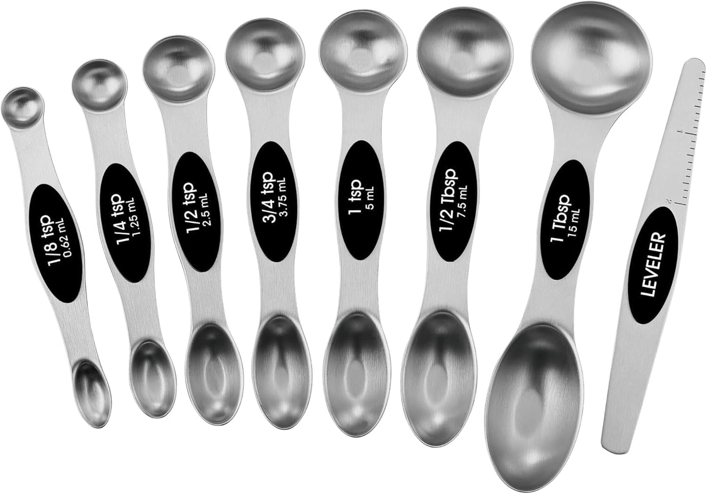 Pack of 8 Stainless Steel Magnetic Measuring Spoons Set, Cordless Handheld, Lightweight, Double Run Time for Lawn 1