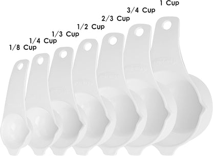 Plastic Measuring Cups and Spoons Set, Yellow Dry Measuring cups Set with Spout and Leveler for Kitchen and Baking, BPA free and Dishwasher Safe, Nesting Measuring Cups Set 15