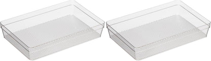 Oggi Clear Drawer Organizer - 3" X 12.5" - Ideal for Organizing Kitchen Drawers, Office, Desk, Silverware, Kitchen Utensils, Cosmetics and Bathrooms