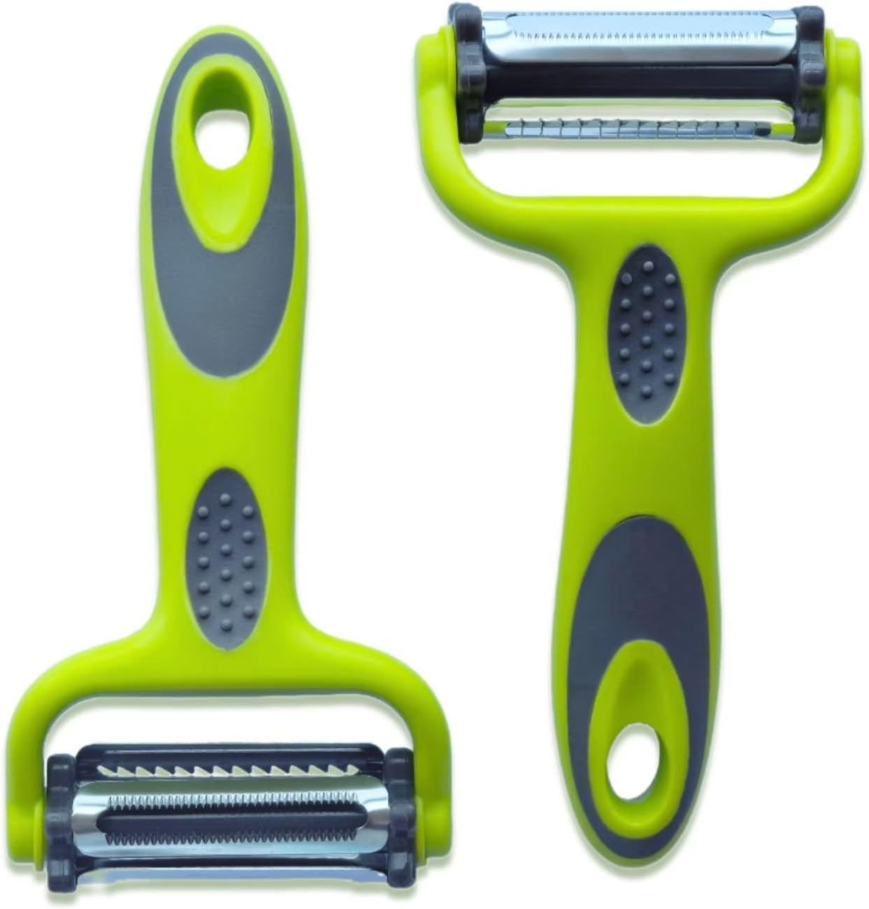 Julienne Peeler, Potato Vegetable Peeler for Kitchen, I and Y Potato Peelers for Apple Fruit Carrot Zucchini Cucumber Veggie, 3 in 1 Blade Spin Design With Julienne Peeler, Anti-Slip Handle