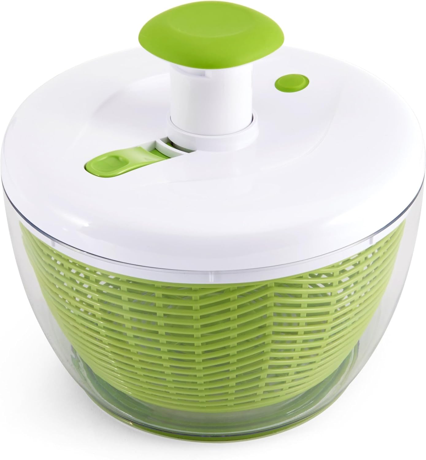 Professional Plastic 2.4 lb Salad Spinner Green with White Lid
