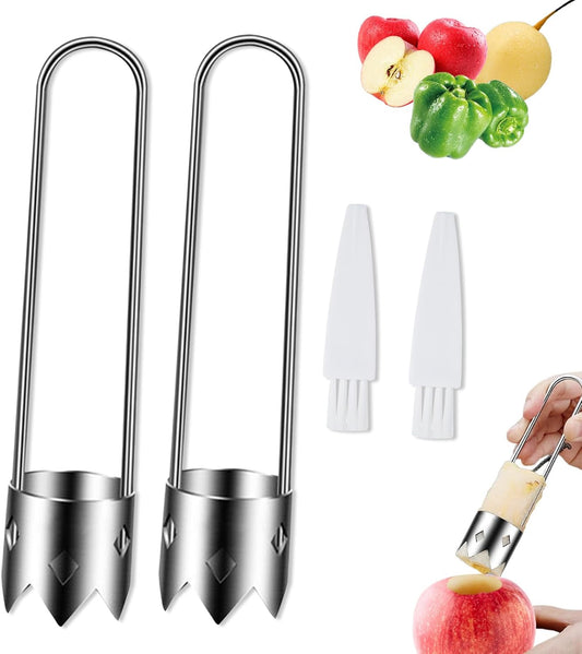 Apple Corer, Stainless Steel Apple Core Remover Tool, Bell Pepper Seed Core Remover, Multifunctional Vegetable Fruit Corer Tools Kitchen Gadget (1 Pcs)