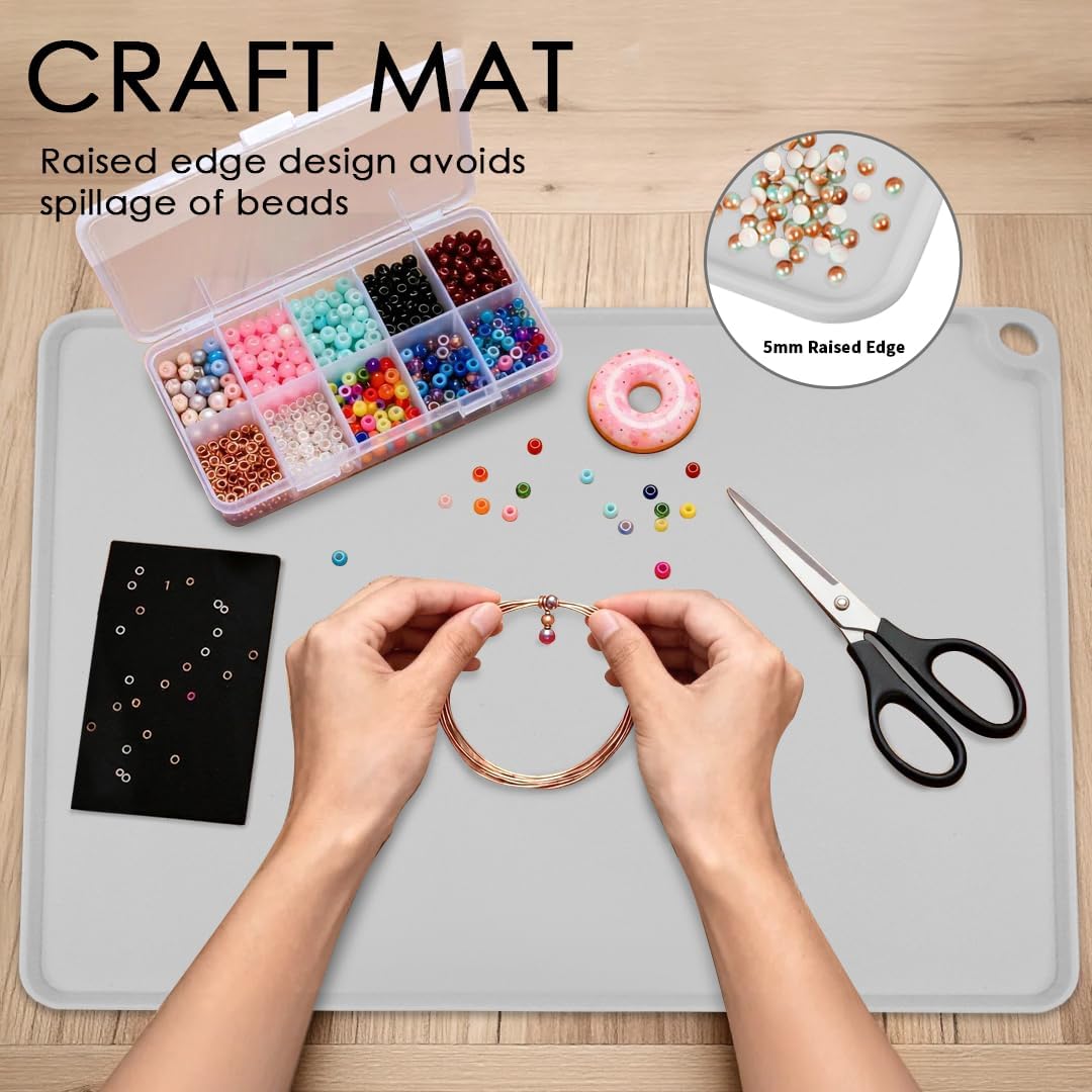 Standard Silicone Mat,Black Baking Mat-Food Grade Kids Dinner Table Placemat Non Slip Counter Mat with Raised Edges Heat Resistant Mat for Air Fryer Nonstick Pastry Dough Mat(1 Pack 23.6'' x 15.7'')