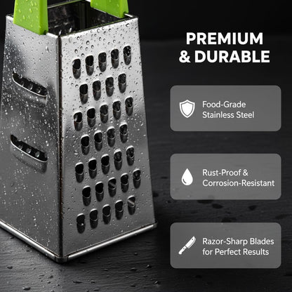 12PC Mini Cheese Grater Set, Handheld Box Gratters with 4-Side Stainless Steel Blades, Small Cheese Grater for Kitchen—Fine/Coarse Graters for Cheese, Garlic, Ginger, Vegetables & Potatoes