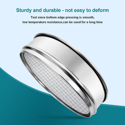 304 Stainless Steel Mesh Lab Sieve, 10 Mesh (2mm) Aperture Test Sieve, 7.9Inch(20cm) Diameter Economy Standard Analysis Sample Test Sieves for Industrial Laboratory Homes - Colors B