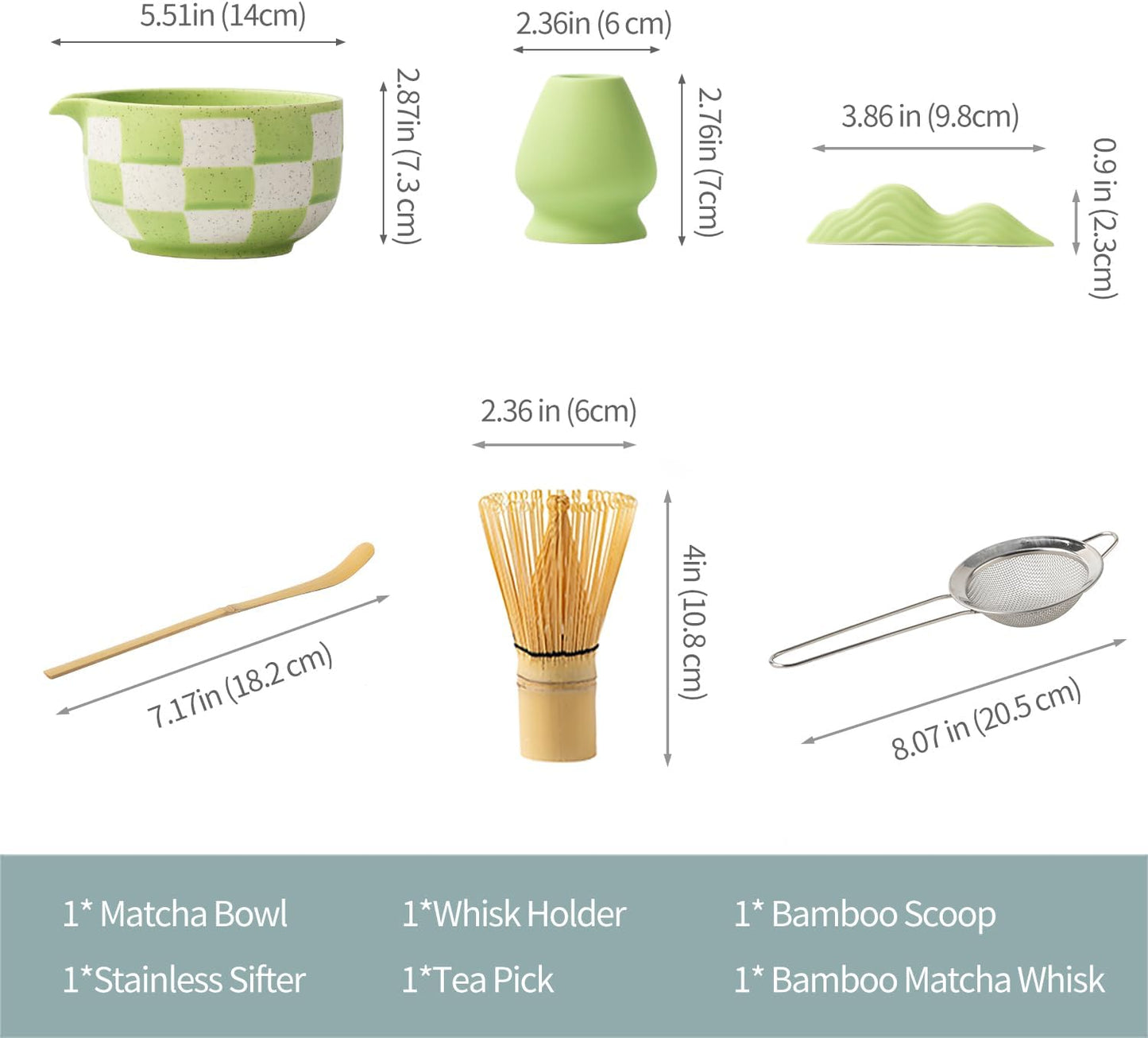 Premium 7-Piece Matcha Tea Set – Traditional Japanese Style with Elegant Grid Pattern, Includes Bamboo Whisk, Ceramic Bowl, Scoop & More – Perfect for Matcha Lovers & Tea Ceremony (Orange grid)