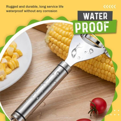 3Pcs Silver Magic Corn Cutter Peeler, corn peeler, Stainless Steel Corn Thresher, Corn Stripper Cob Stripper Tool, Corn Peeler with Ergonomic Handle, Graters, Peelers and Slicers