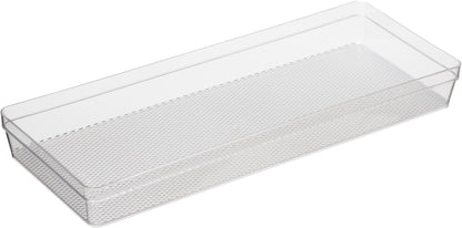 Oggi Clear Drawer Organizer - 3" X 12.5" - Ideal for Organizing Kitchen Drawers, Office, Desk, Silverware, Kitchen Utensils, Cosmetics and Bathrooms