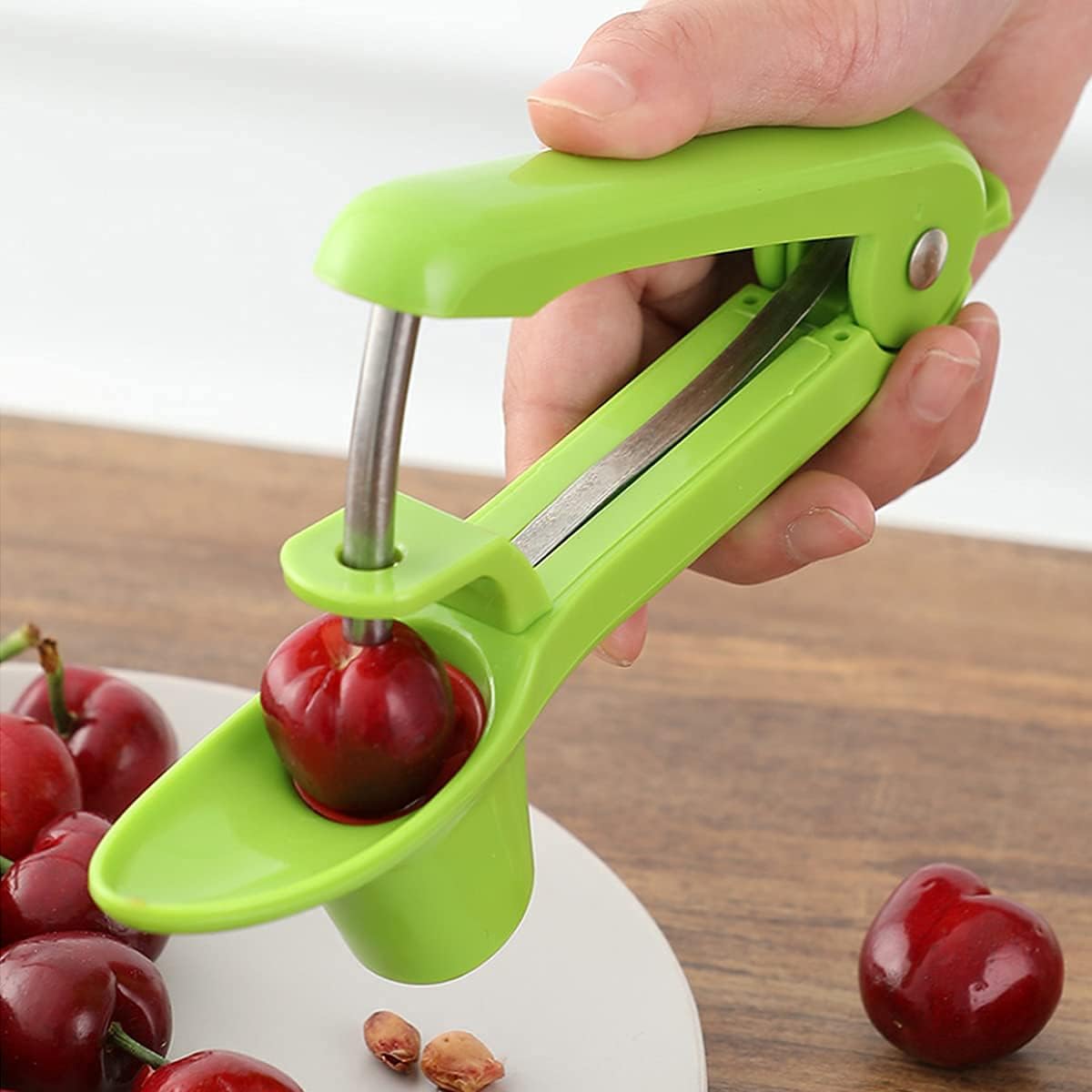 Cherry Pitter Tool, Cherry Pit Remover Tool, Cherry Picker, Fruit Core Remover Design for Make Delicious Cherries Dishes and Cocktail Cherries (Black)