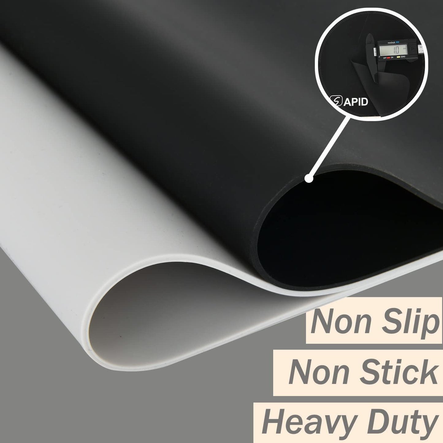 Extra Large Silicone Mat 36" x 24" Place Mats, Heat Resistant Mat for Kitchen Countertop Protector, Thick Placemats Washable Silicone Mats for Kitchen Counter Mat Dining Table Mat, Grey, Sapid