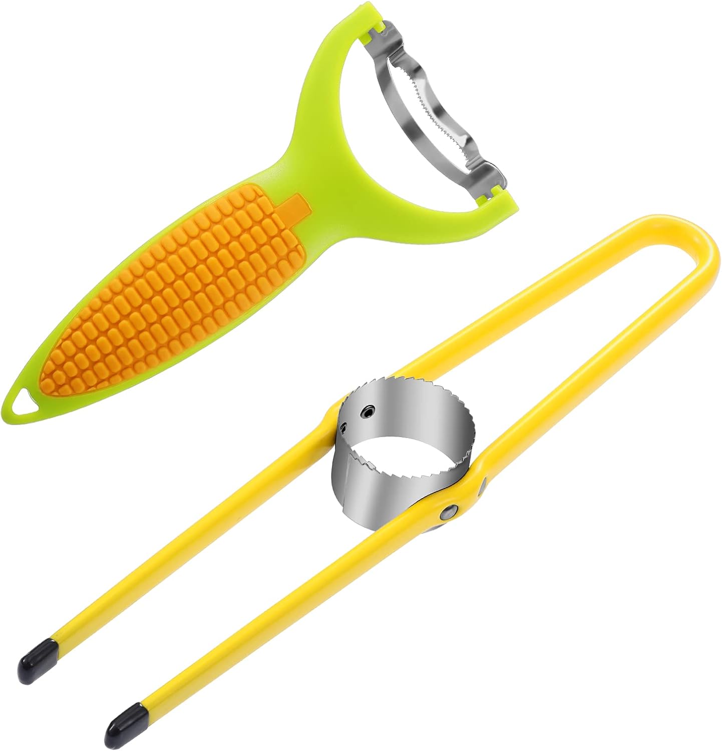 Chengu 2 Pcs Corn Peeler Planer Thresher Stainless Steel Corn Cob Stripper Tool for on The Cob with Non Slip Handle Magic Kernel Remover Tool for Kitchen, 2 Styles