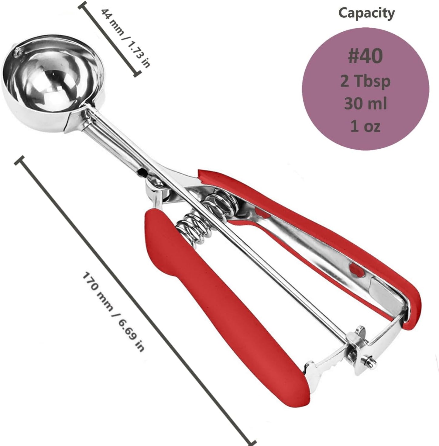 Ice Cream Scoop, 18/8 Stainless Steel Cookie Scoop, Cookie Scoops for Baking, 2 Tbsp/ 30 ml/ 1 oz Cookie Dough Scoop, Ice Cream Scooper with Trigger Release, Cookie Scooper for Baking