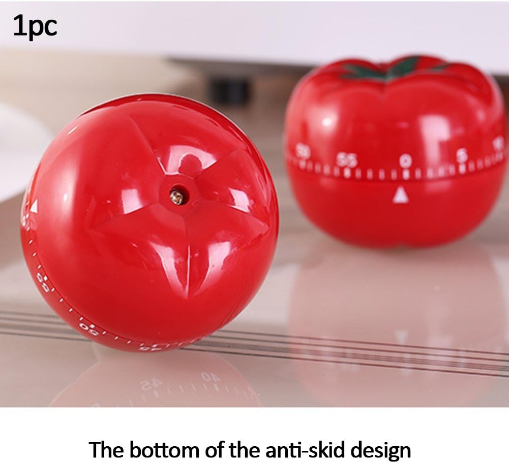 1Pcs Kitchen 60 Minutes Timer, 360 Degree Rotating Tomato Shaped Alarm Timer, Kitchen Cooking Clock, Portable Loud Alarm Counters Reminder for Home Cooking Baking