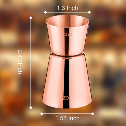 Briout Jigger for Bartending, Double Cocktail Jigger Japanese Premium 304 Stainless Steel Jigger 2 OZ 1 OZ with Measurements Inside