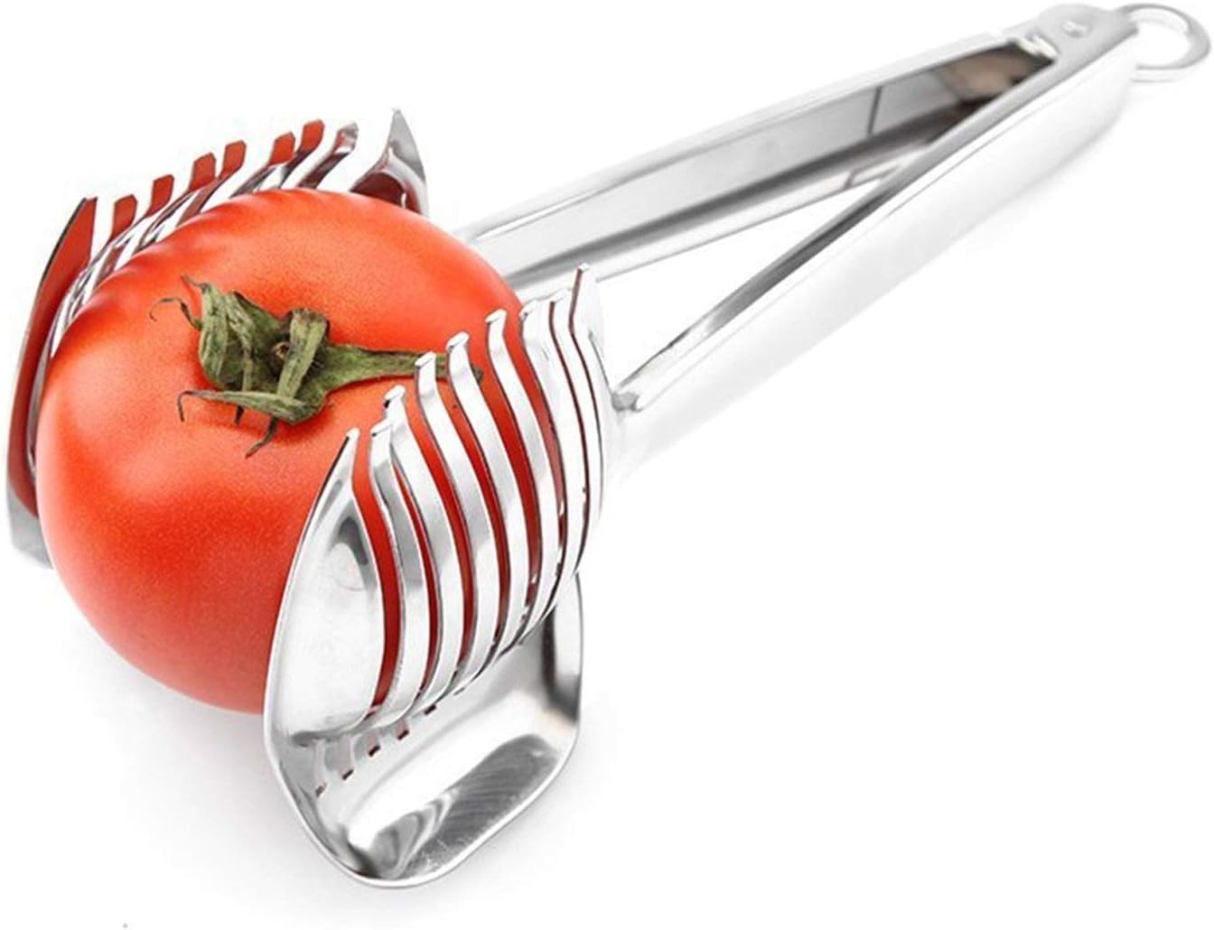 KAYCROWN Tomato Slicer Lemon Cutter Multipurpose Handheld Round Fruit Tongs Stainless Steel Onion Holder Easy Slicing Kiwi Fruits & Vegetable Tools Kitchen Cutting Aid Gadgets Tool
