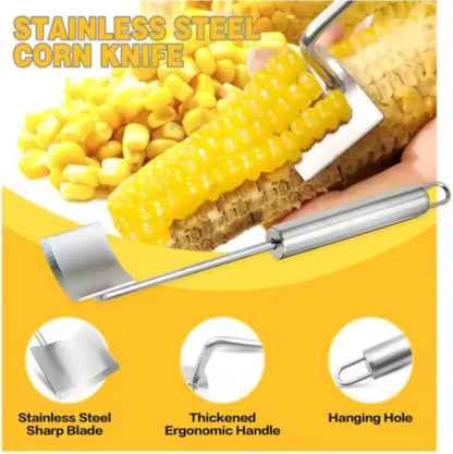 Stainless Steel Corn Sheller - Fast Corn Kernel Remover for Corn Cobs, Ergonomic Handle Kitchen Tool for Home & Professional Use
